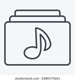 Icon Film Music. related to Cinema symbol. line style. simple design illustration