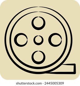 Icon Film Role. related to Entertainment symbol. hand drawn style. simple design illustration