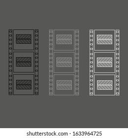 Icon film strip contour color black gray white