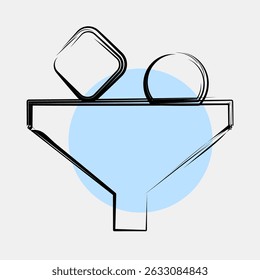 Icon filter. Internet network elements. Icon in color spot style.