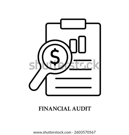Icon a financial audit, isolated against a clean background.