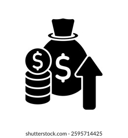Icon a financial gain, isolated against a clean background.