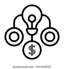 Icon of financial idea, innovative linear design