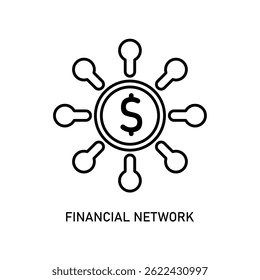 Icon a financial network, isolated against a clean background.