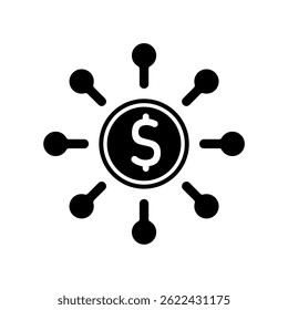 Icon a financial network, isolated against a clean background.