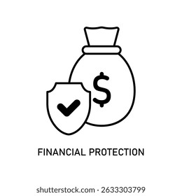 Icon a financial protection, isolated against a clean background.