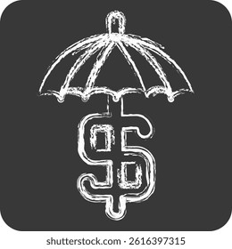 Icon Financial Protection. related to Audit symbol. chalk Style. design editable