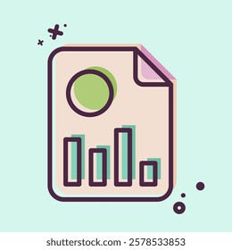 Icon Financial Report. related to Retirement symbol. MBE style. design editable