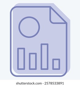 Icon Financial Report. related to Retirement symbol. two tone style. design editable