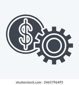 Icon Financial Setting. related to Finance and Tax symbol. glyph style. simple design illustration
