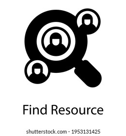 Icono de búsqueda de diseño sólido de recursos