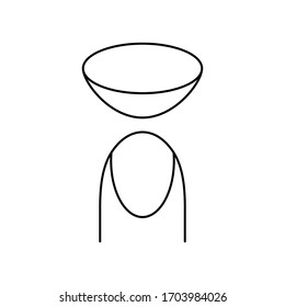 Icon of a finger holding a contact lens. Outline illustration vector. Icon for web page, mobile app, promo. UI UX GUI design element. Editable stroke.