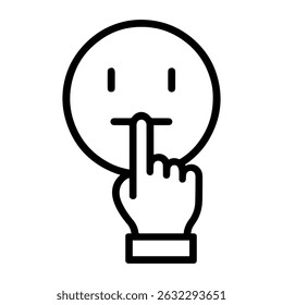 icon finger at lips quieter on white background vector
Vector line icon hand gestures