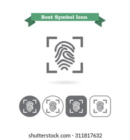 Icon of finger print in frame