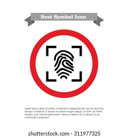 Icon of finger print in frame