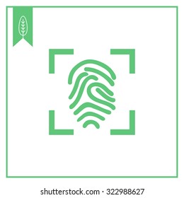 Icon of finger print in frame