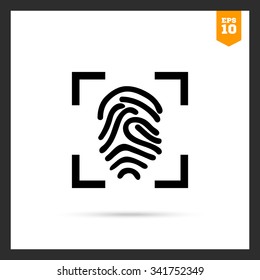 Icon of finger print in frame