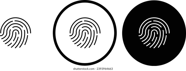 icon fingerprint black outline for web site design 
and mobile dark mode apps 
Vector illustration on a white background
