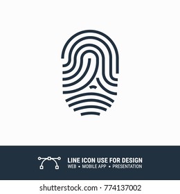 Icon fingerprint graphic design single icon vector illustration