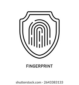 Ícone uma impressão digital, isolada em um plano de fundo limpo.