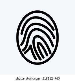Symbol Fingerabdruck. geeignet für Sicherheitssymbol. Linienstil. einfaches Design bearbeitbar. Designvorlage, Vektor. einfache Abbildung