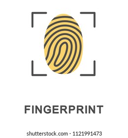 Icon fingerprint. A way of identifying a person by fingerprints. The thin contour lines with color fills.