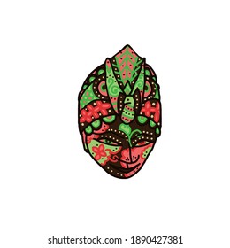 Icon Finish Batik Wooden Mask Vector Infographic Bobung