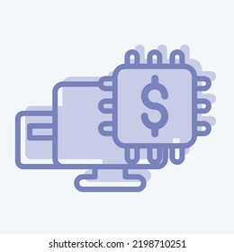 Icon Fintech Technology. suitable for education symbol. two tone style. simple design editable. design template vector. simple illustration