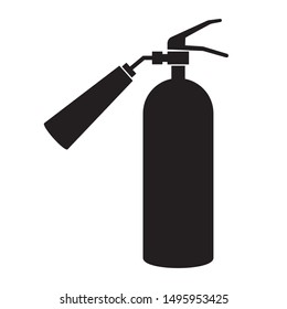 icon fire extinguisher fire object black silhouette on white background. Vector image. esp 10