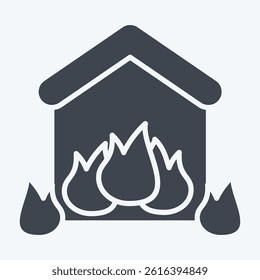 Icon Fire Fighting. related to Save the World symbol. glyph style. editable