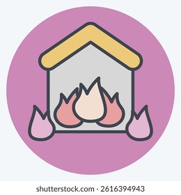 Icon Fire Fighting. related to Save the World symbol. color mate style. editable