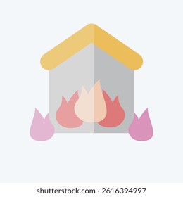 Icon Fire Fighting. related to Save the World symbol. flat style. editable