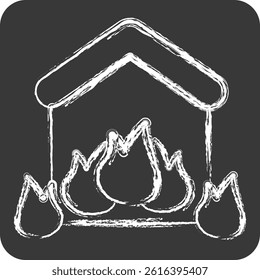 Icon Fire Fighting. related to Save the World symbol. chalk Style. editable