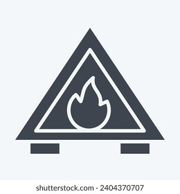Icon Fire Hazard. related to Firefighter symbol. glyph style. simple design editable. simple illustration