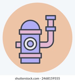 Icon Fire Hydrant. related to Emergency symbol. color mate style. simple design illustration