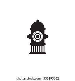 Icon fire hydrant. Single silhouette fire equipment icon. Vector illustration. Flat style