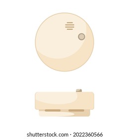 Ikonen-Brandschutz-Rauchmelder-Sensor auf weißem Hintergrund. Gassensor weiß. Wohnungsmelder. Design-Vektorgrafik