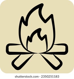 Icon Fire. related to American Indigenous symbol. hand drawn style. simple design editable. simple illustration