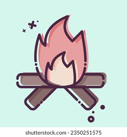 Icon Fire. related to American Indigenous symbol. MBE style. simple design editable. simple illustration
