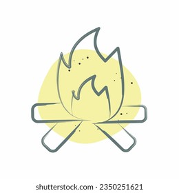 Icon Fire. related to American Indigenous symbol. Color Spot Style. simple design editable. simple illustration