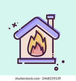 Icon Fire. related to Emergency symbol. MBE style. simple design illustration