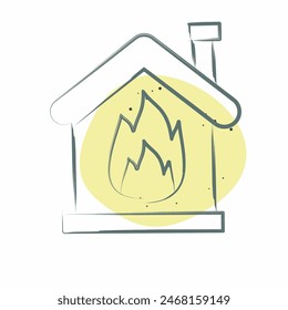 Icon Fire. related to Emergency symbol. Color Spot Style. simple design illustration
