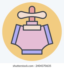 Icon Fire. related to Firefighter symbol. color mate style. simple design editable. simple illustration