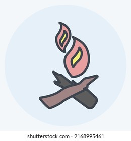 Icon Fire. suitable for Wild West symbol. color mate style. simple design editable. design template vector. simple symbol illustration