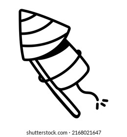 Icon of firecracker hand drawn design 

