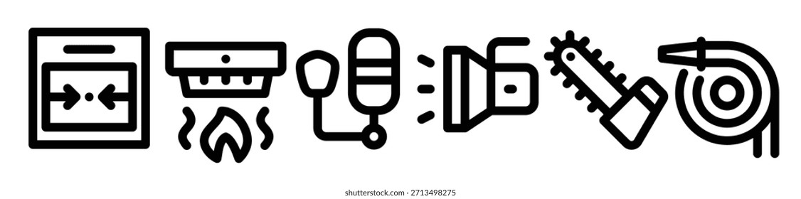 icon Firefighter Line vector illustration