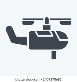 Icon Firefighting Helicopter. related to Firefighter symbol. glyph style. simple design editable. simple illustration