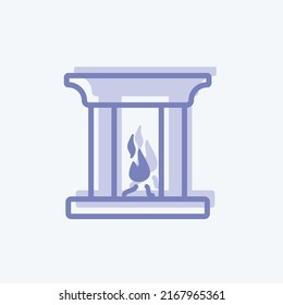 Icon Fireplace. suitable for Home symbol. two tone style. simple design editable. design template vector. simple symbol illustration
