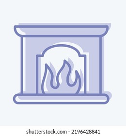 Icon Fireplace. suitable for House symbol. two tone style. simple design editable. design template vector. simple illustration