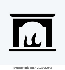 Icon Fireplace. suitable for House symbol. glyph style. simple design editable. design template vector. simple illustration
